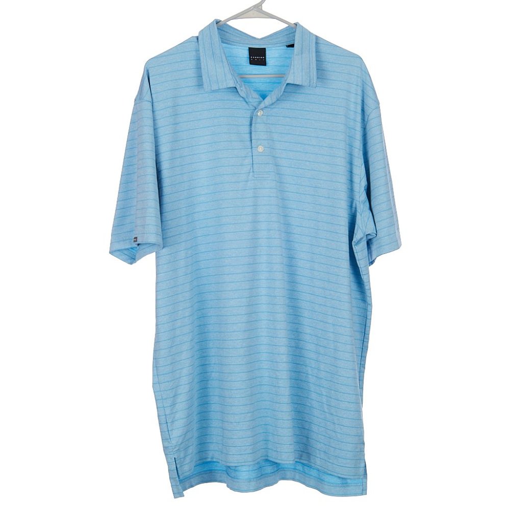 Dunning Blue Striped Golf Polo Shirt Men's XL